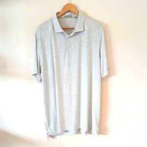 Tasc Light Gray Heathered Polo Short Sleeve Top